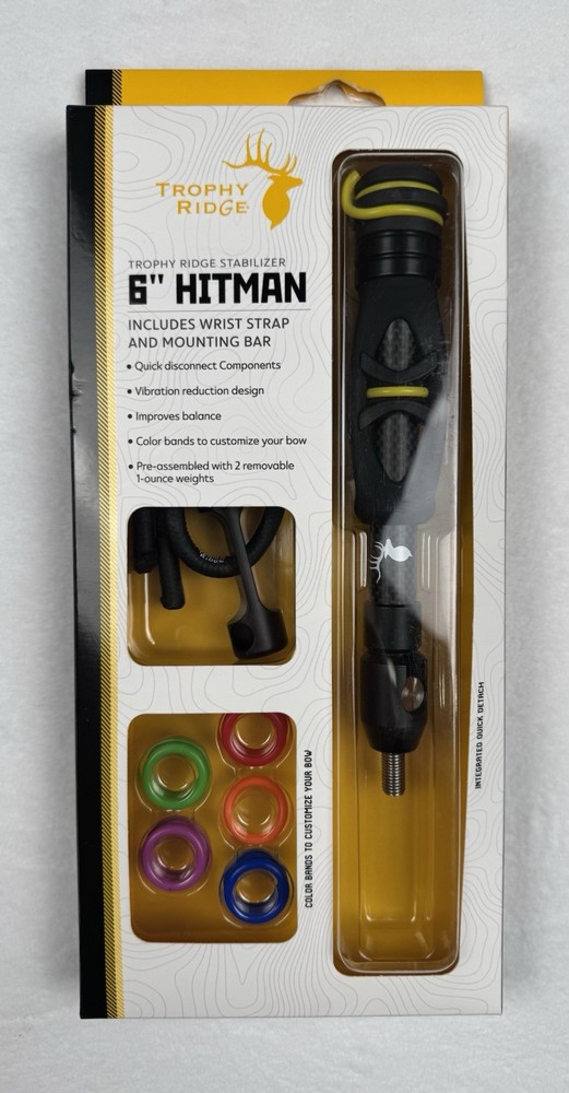 Trophy Ridge Hitman 6” Bow Stabilizer Black Quick Disconnect Archery NIP