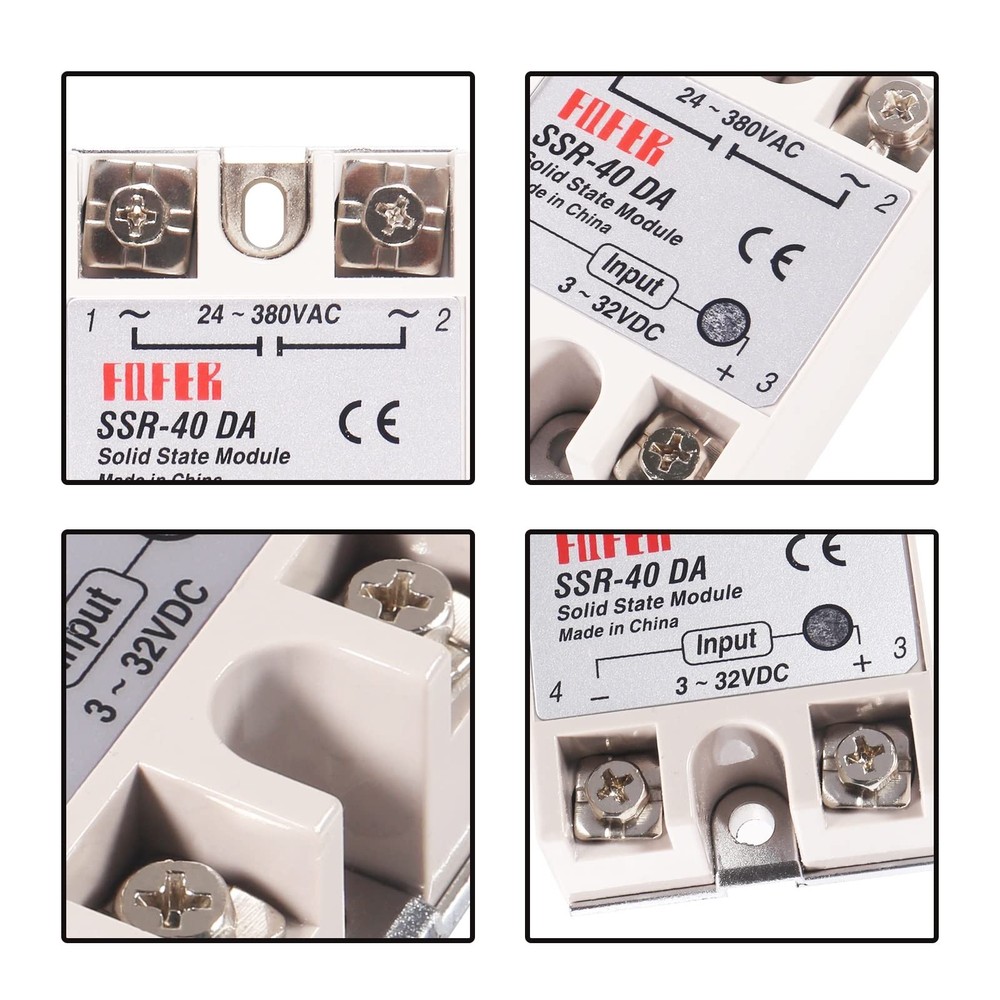 3 Pcs Solid State Relay SSR-40DA Single Phase Module Input 3-32V DC Output