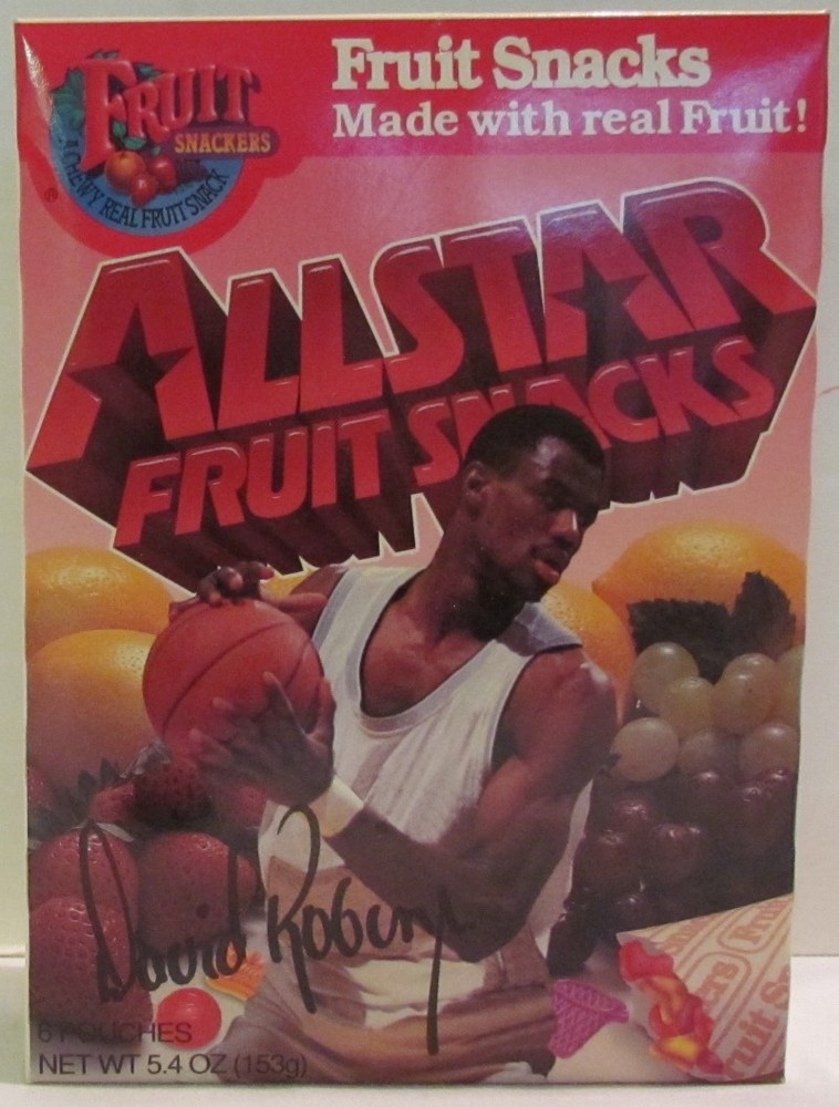 David Robinson All Star Fruit Snacks Box, SEALED, 1991