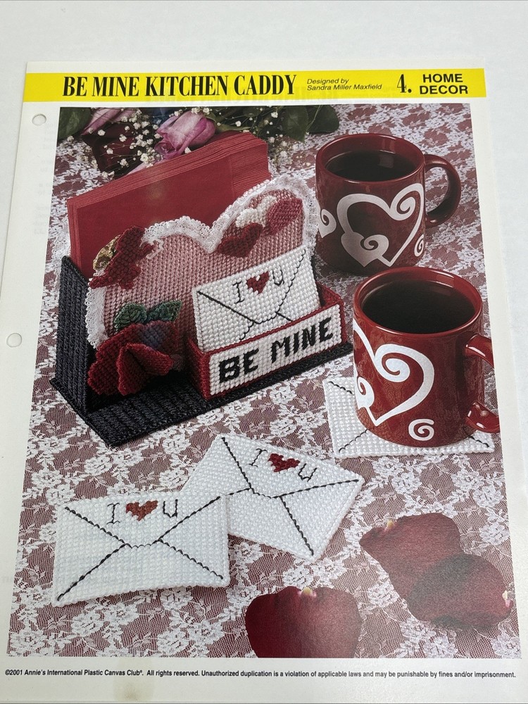 Be Mine Kitchen Caddy Annie's Attic Plastic Canvas Pattern Page