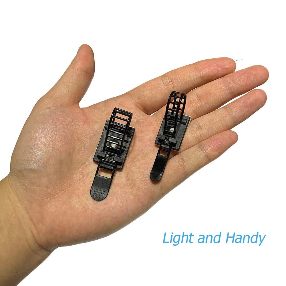 50pcs 2 Sizes Adjustable Adhesive Cable Ties Cable Clips Wire Strap Cord Clam...