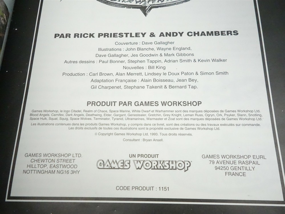 Warhammer 40K: Wargear Codex (oop 2nd Ed FRENCH VERSION)