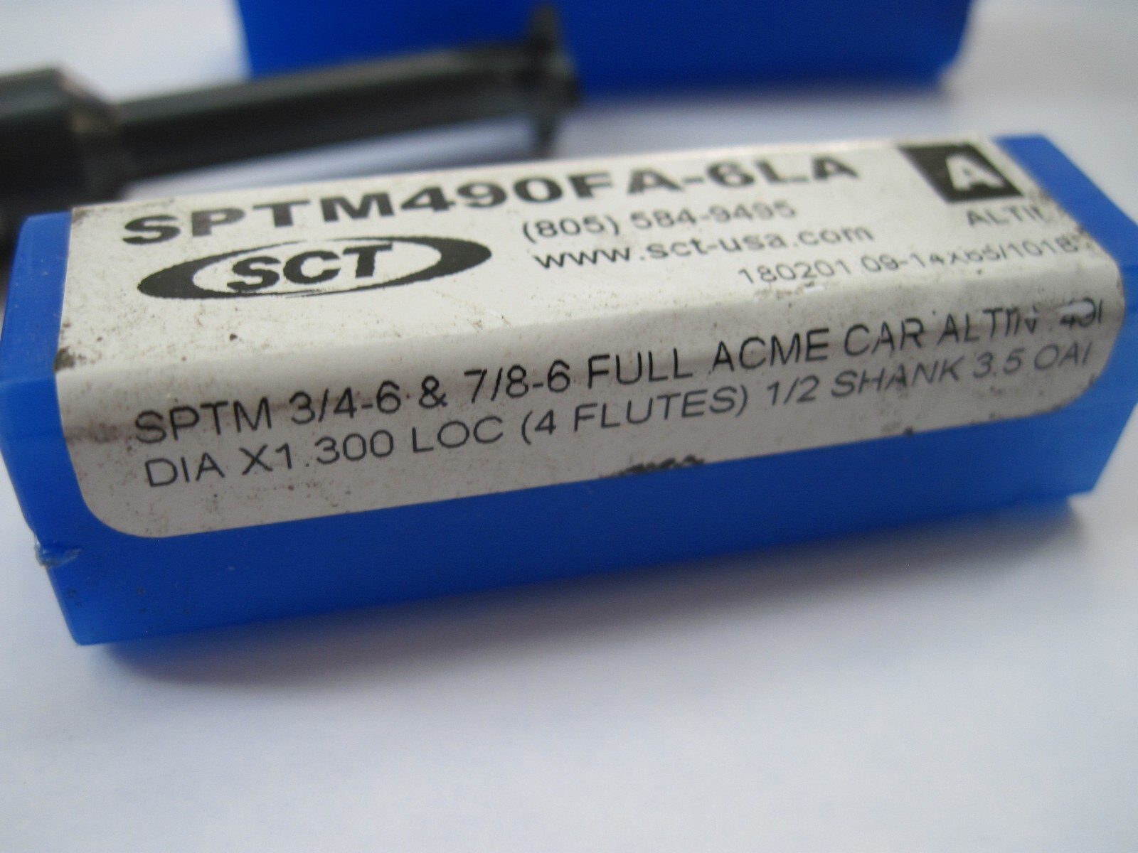 SCT 3/4-6 & 7/8-6 Single Profile Carbide Thread Mill, 6 TPI, SPTM490FA-6LA AlTiN
