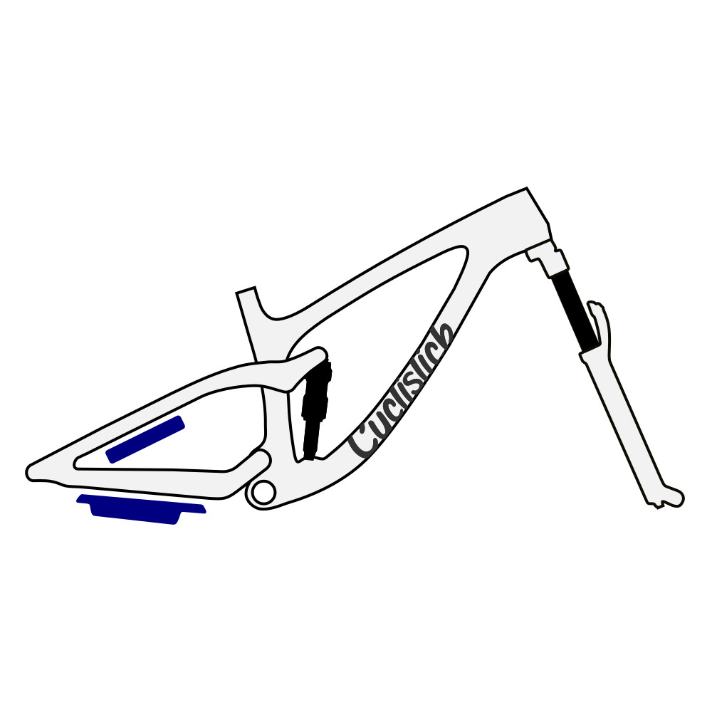 Cyclistick MTB Upper & Lower Chainstay Protector Set - Clear Sticker