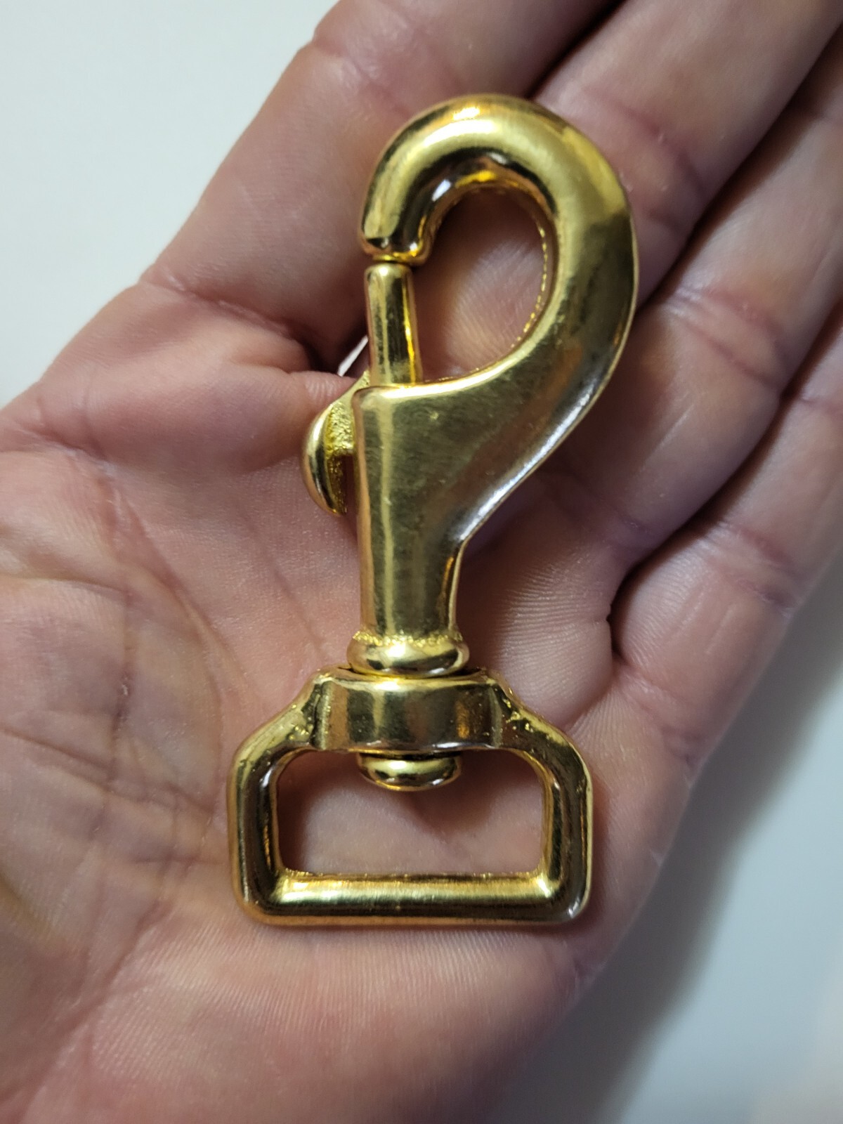 3" solid brass swivel snap hook 1" square hole bolt action, clasp clip 10 count
