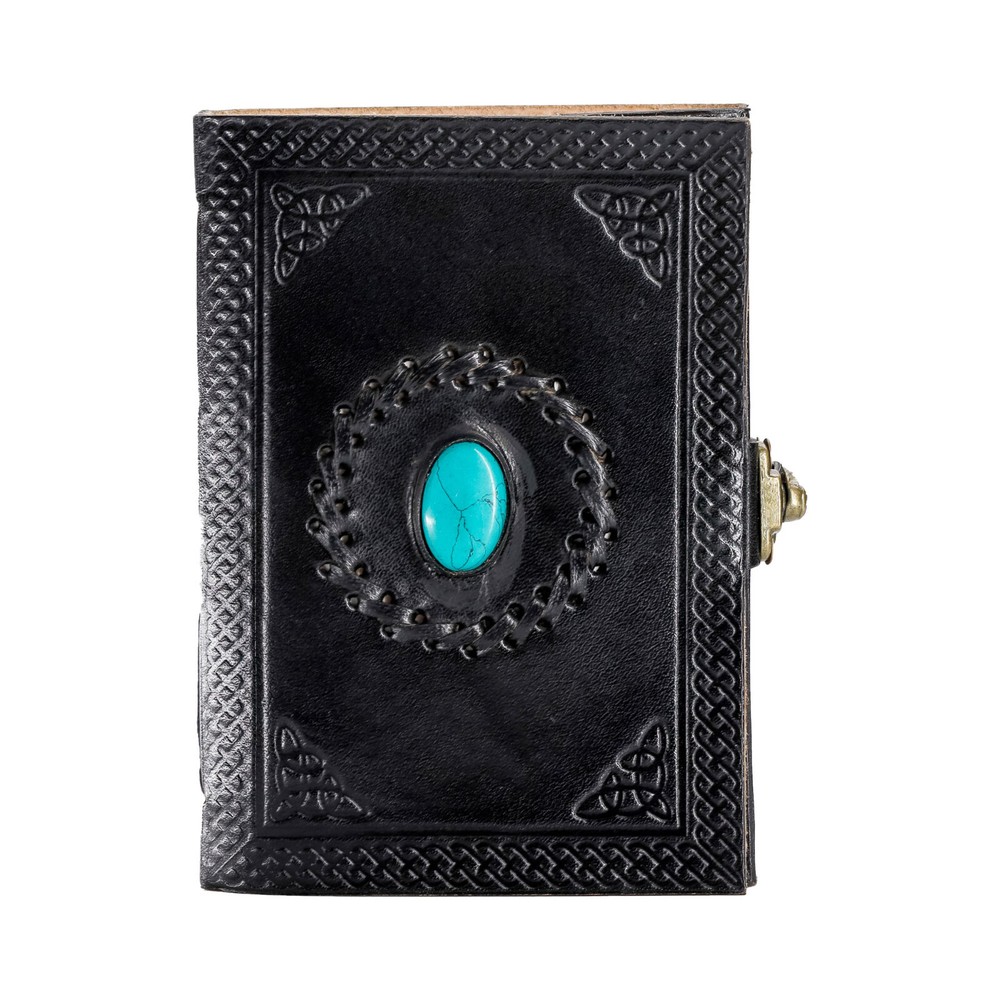 Handmade Leather Blue Stone Journal/Writing Notebook Diary Unlined Paper gift