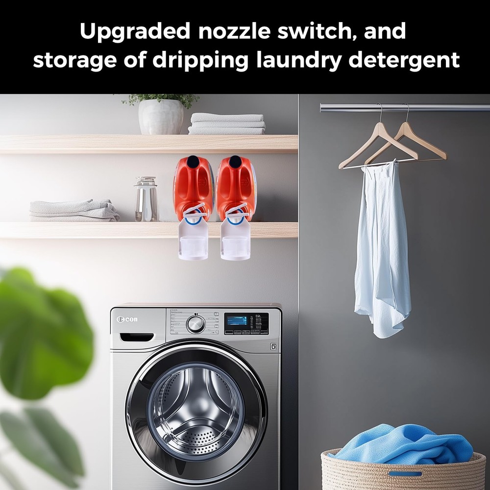 [2 Pack] Laundry Detergent Dispenser Cup Holder & Nozzle Force-Saving Switch,...