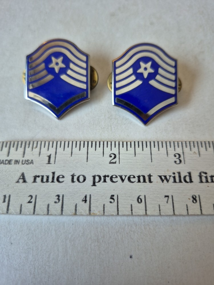 USAF Master Sergeant (E-7) (New Insignia)  Lapel Hat Pin Very Nice Condition