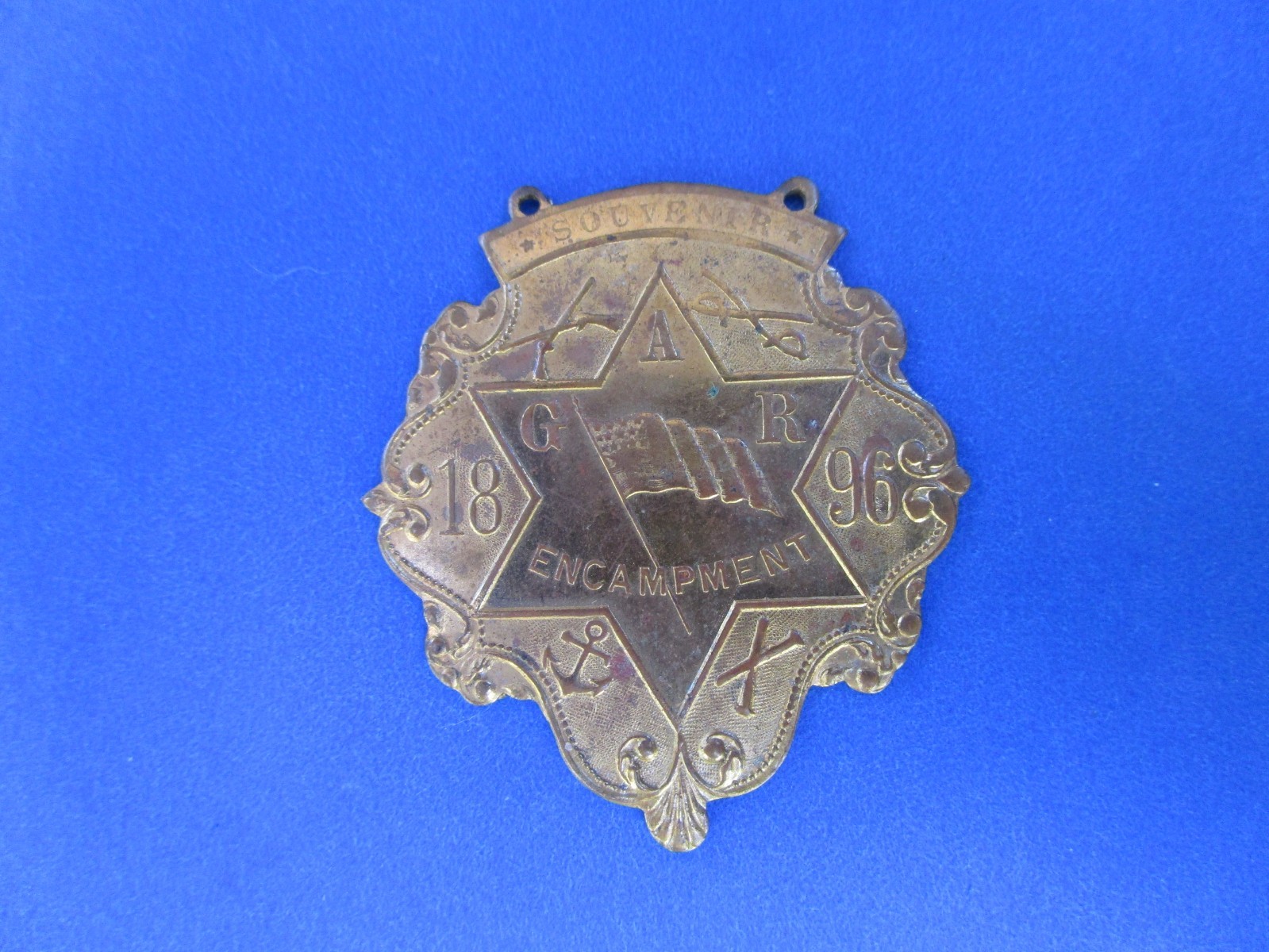 Civil War Union Veterans GAR Encampment Badge Dated 1896