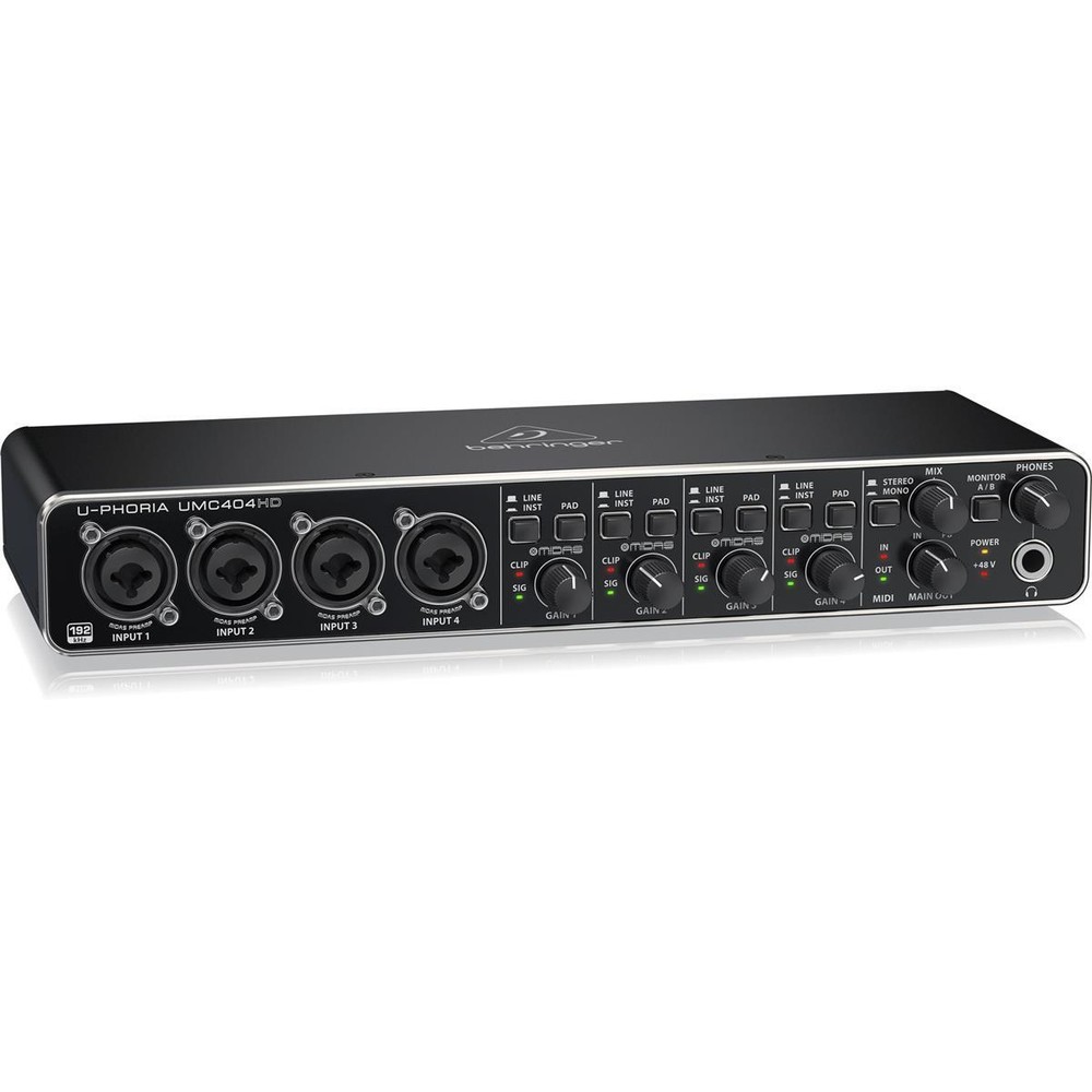Behringer U-PHORIA UMC404HD USB 2.0 Audio/MIDI Interface with Cable Pack