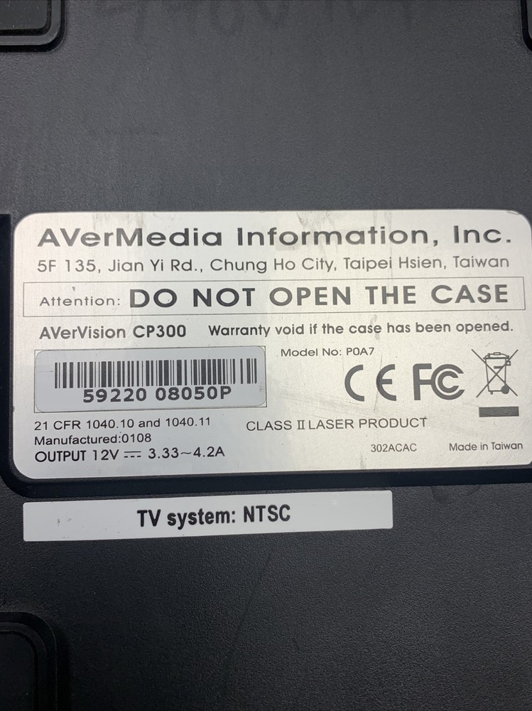 Used AverMedia AverVision CP300 Digital Document Camera Presentation System
