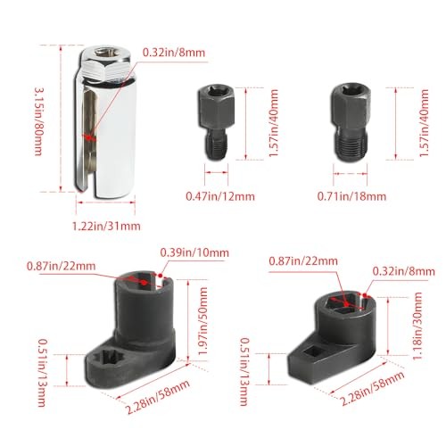 Automotive Tool Oxygen Sensor Socket Set Wrench Remover Tool and Thread Chaser