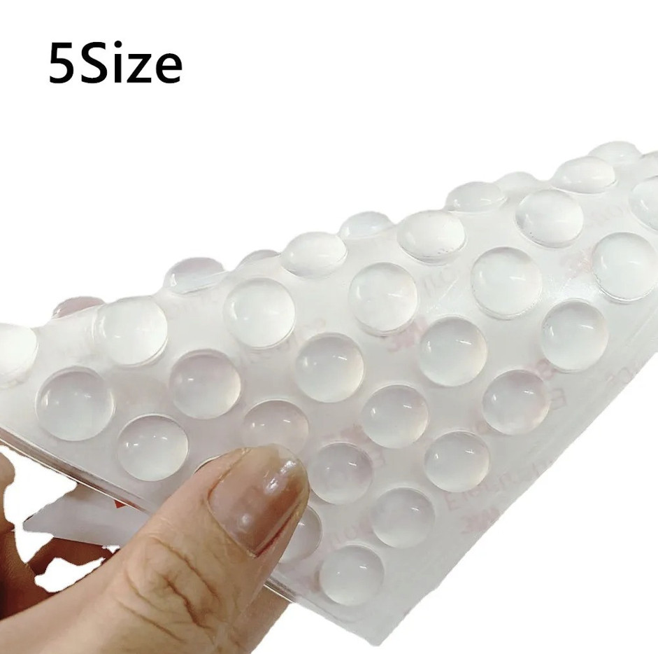 100pcs Self-Adhesive Silicone Door Stopper Pads: Cabinet Drawer Bumpers - NEW