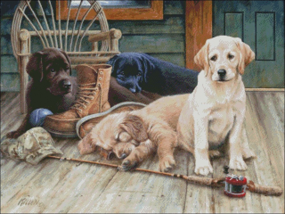 Chart Needlework Crafts DIY-Counted Cross Stitch Pattern -Ruff Day