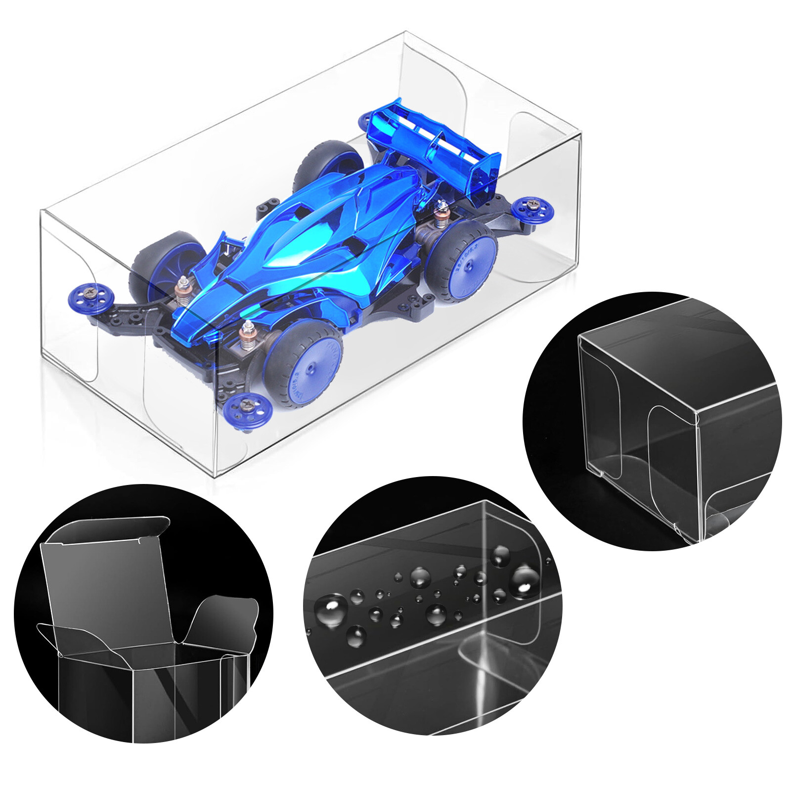 50 pcs Stackable Clear Storage Box For Hot Wheels 1:64 Model Car Display Case