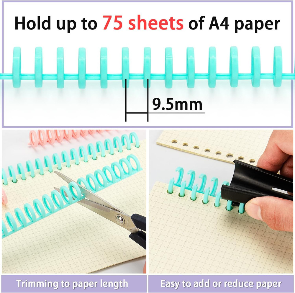 10-Hole Binding Machine for Planners - Metal Manual Binding System with 10 Multi