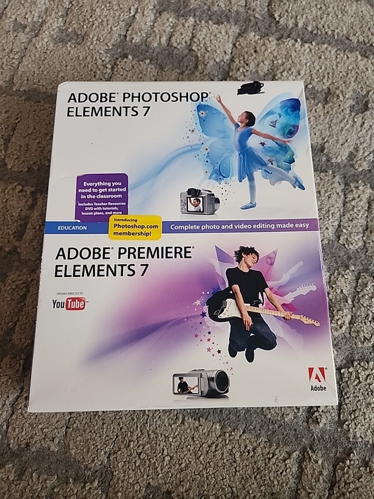 Adobe Photoshop Elements 7 & Premiere Elements 7 + Sealed Brand New