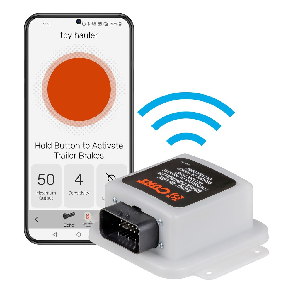 CURT Echo In-Line Trailer Brake Controller With Bluetooth Connection Part# 51200