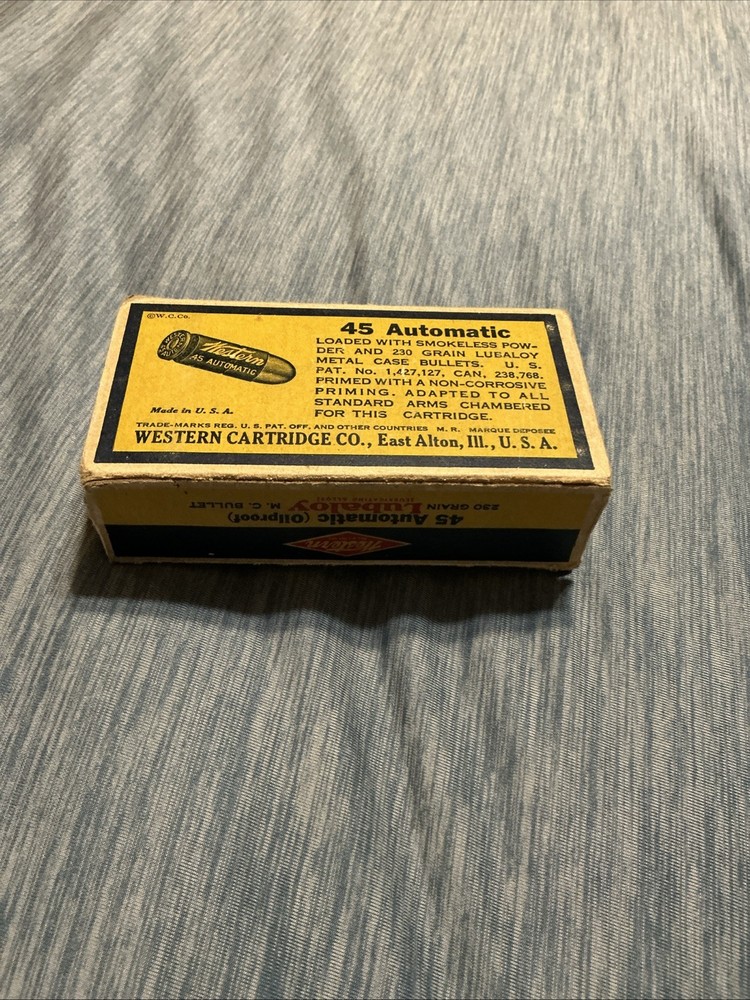 Vintage Western Cartridges 45 Automatic Box
