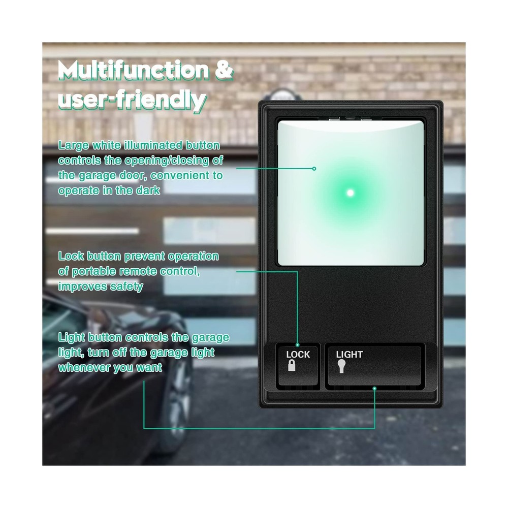 Garage Door Opener Control Panel, Multi-Function Wall Keypad Button... Fast Ship