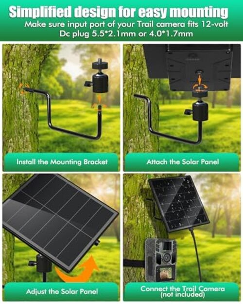 Solar Panel for Trail Camera - 6000mAh Battery, 1 Pc trail camera solar panel
