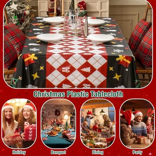 6 Pack Christmas Tablecloth 86" x 68" (Rectangular) Multi Pattern One