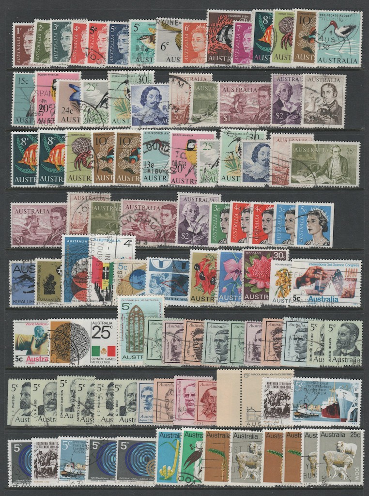 Australia Large Used Collection 1915 - 2010, 12 Pages CV $848.50