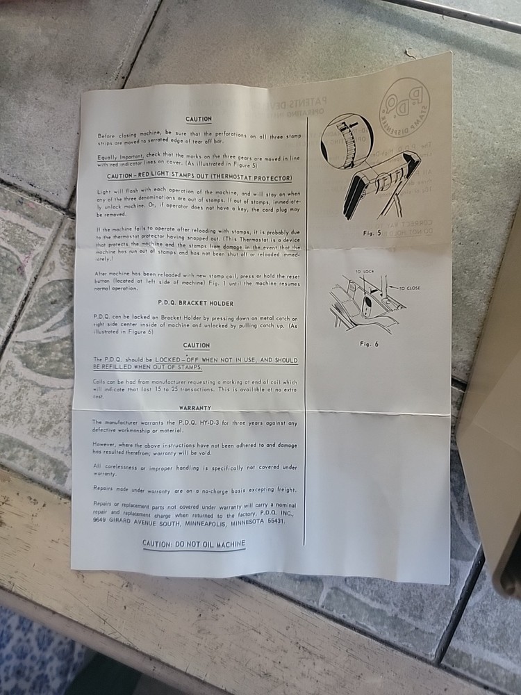 Vintage Stamp Machine Electric Post Office Hy-D STD Mod SD103 W/ Key