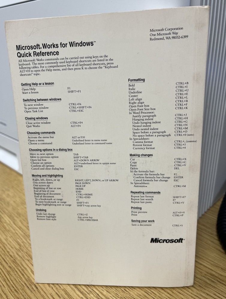 Vintage Microsoft Works Concise Guide ~ Version 3.0 For Windows 3.1 Paperback