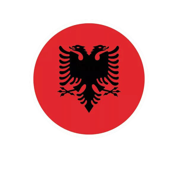 Round Albanian Flag Sticker