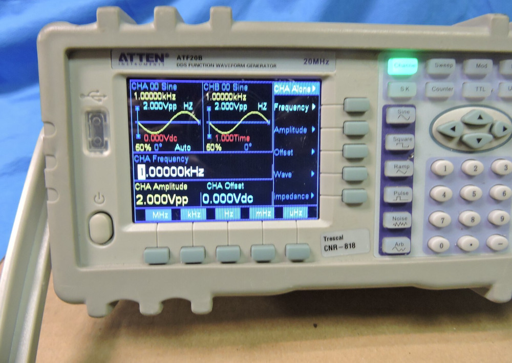 ATTEN ATF20B DDS Function Waveform Generator Signal Source 20MHZ 100MSa/s TESTED