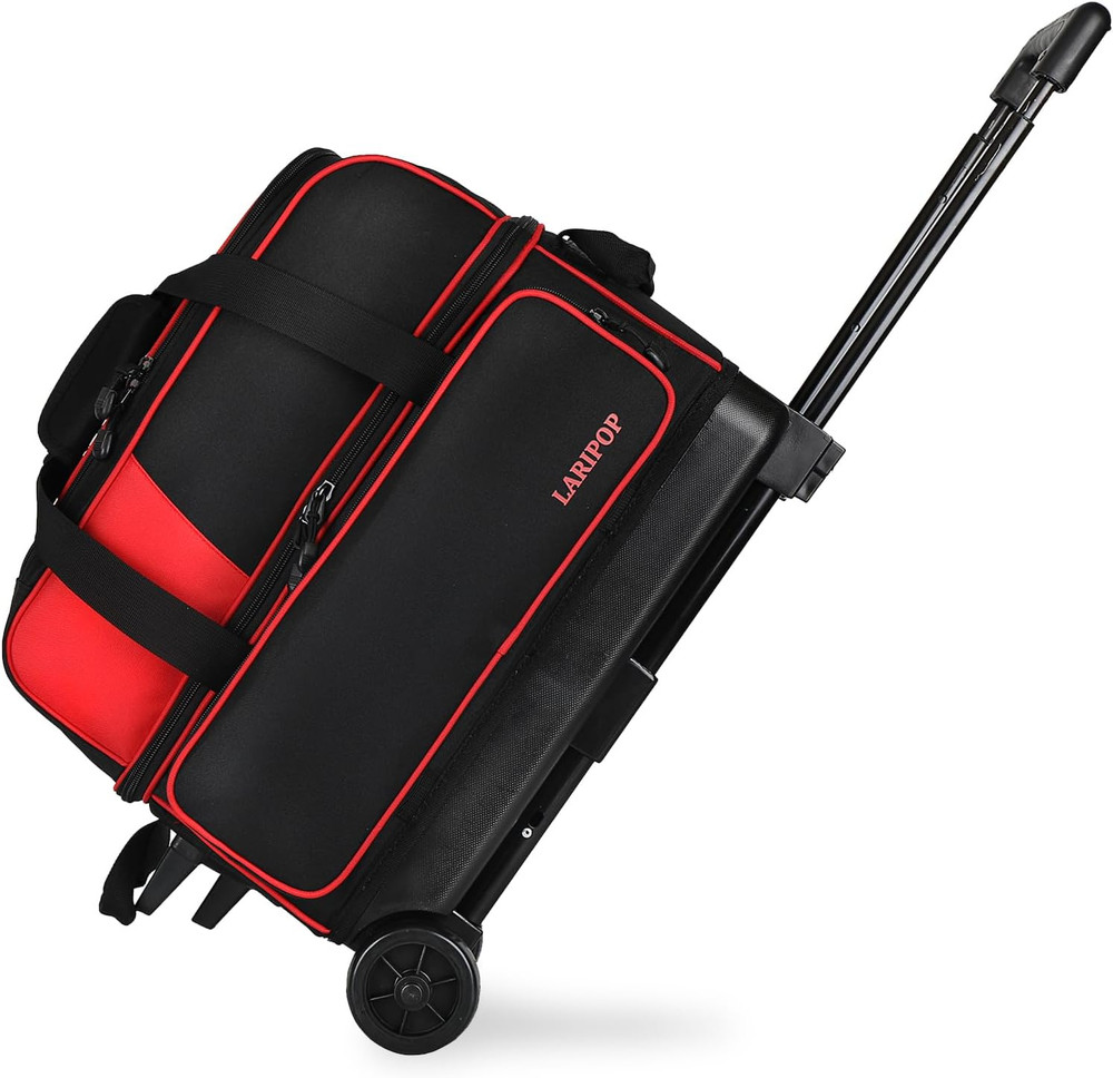 Dual Roller 2-Ball Bowling Bag, Featuring a Separate Large Shoe Compartment Capa