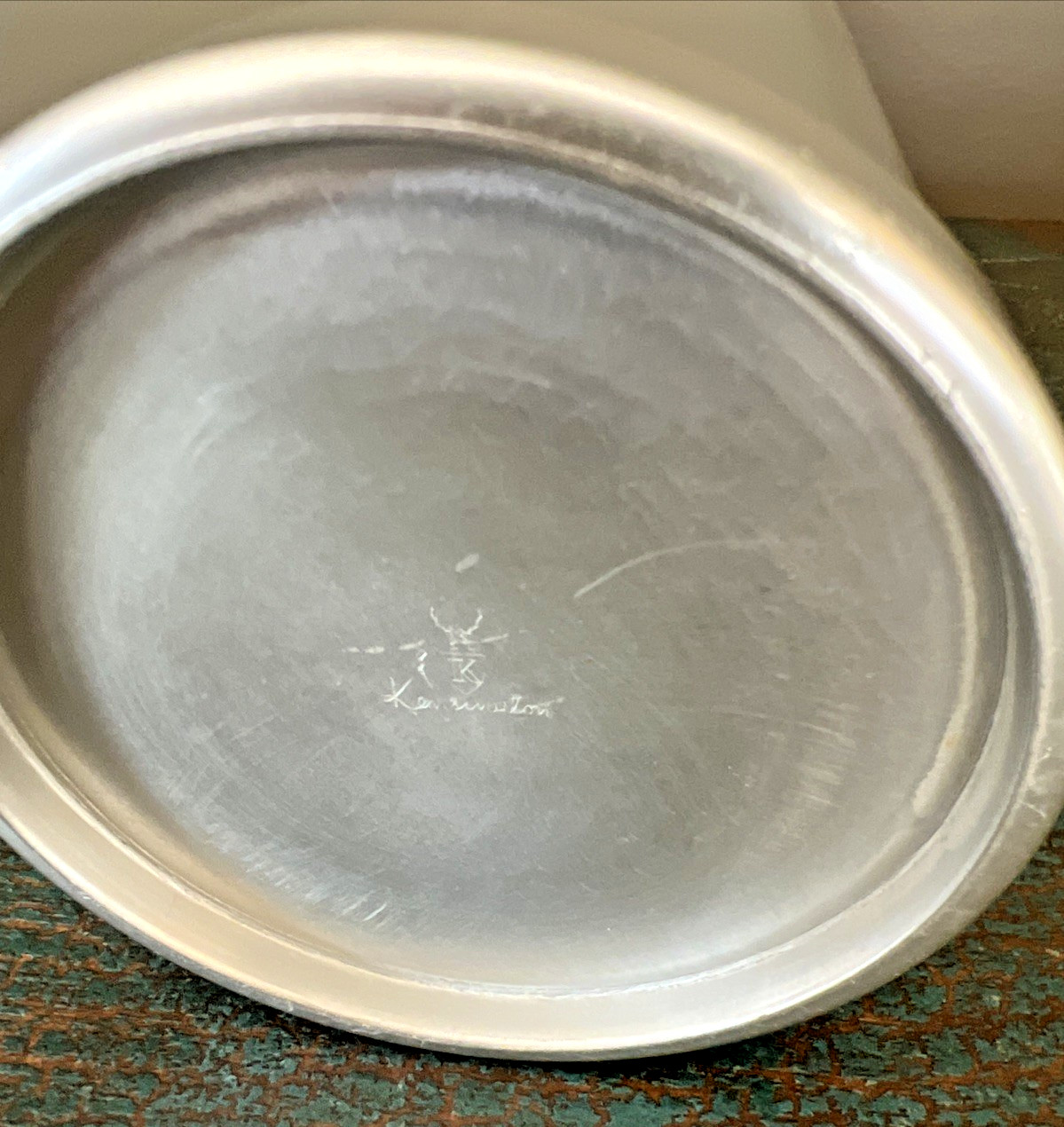 VTG. 1930's ART DECO KENSINGTON ALUMINUM BRASS COCKTAIL SHAKER by LURELL GUILD