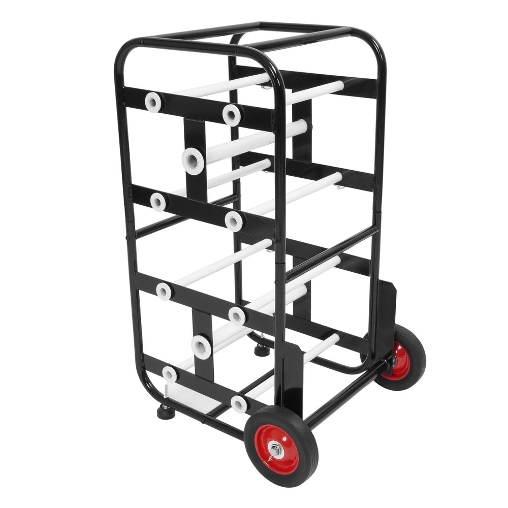Wire Spool Rack Cable Holder Dispenser with 10 Rods Multiple Axle Spool Cart