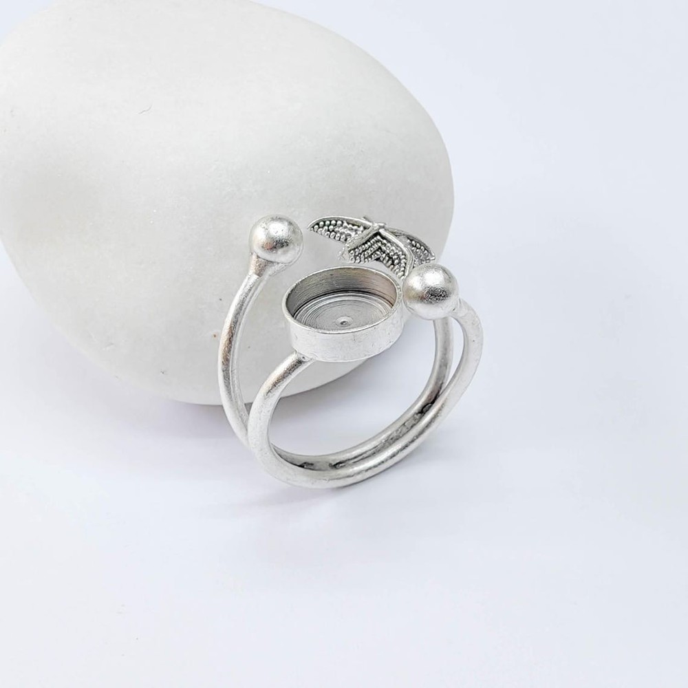 Starfish Ring, Setting Blank Cabochon Mounting Adjustable Brass 8mm G37583