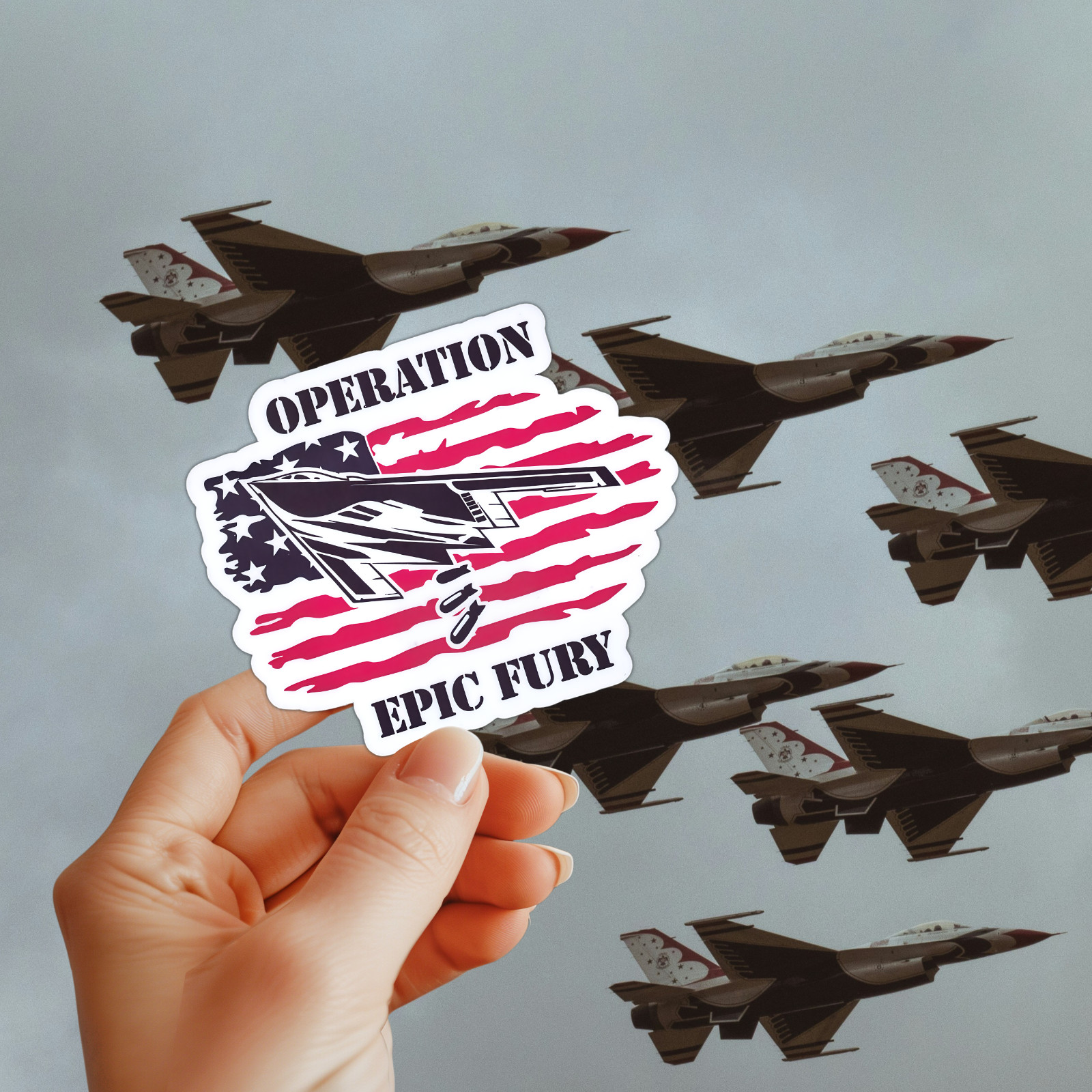 Operation EPIC FURY Bombing Iran Sticker Political Trump Sticker