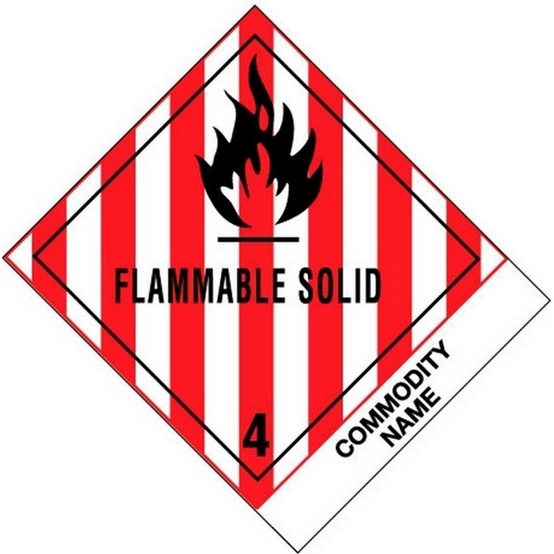 4" x 4-3/4" Flammable Solid - Blank Labels (500 per Roll)