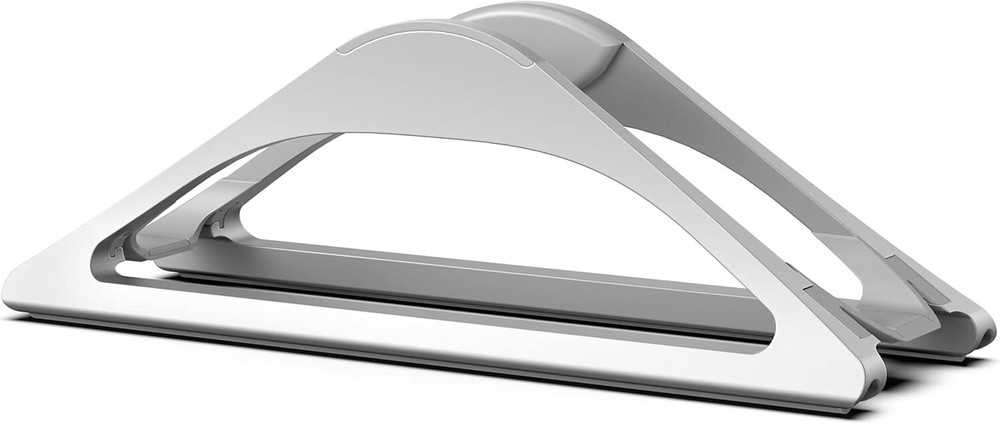 HumanCentric Vertical Laptop Stand for Desks (Silver) | Adjustable Silver