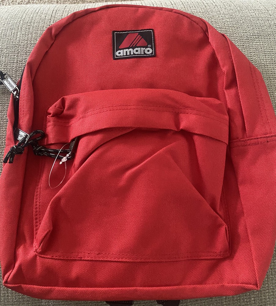 Amaro Red Backpack Two Pocket.