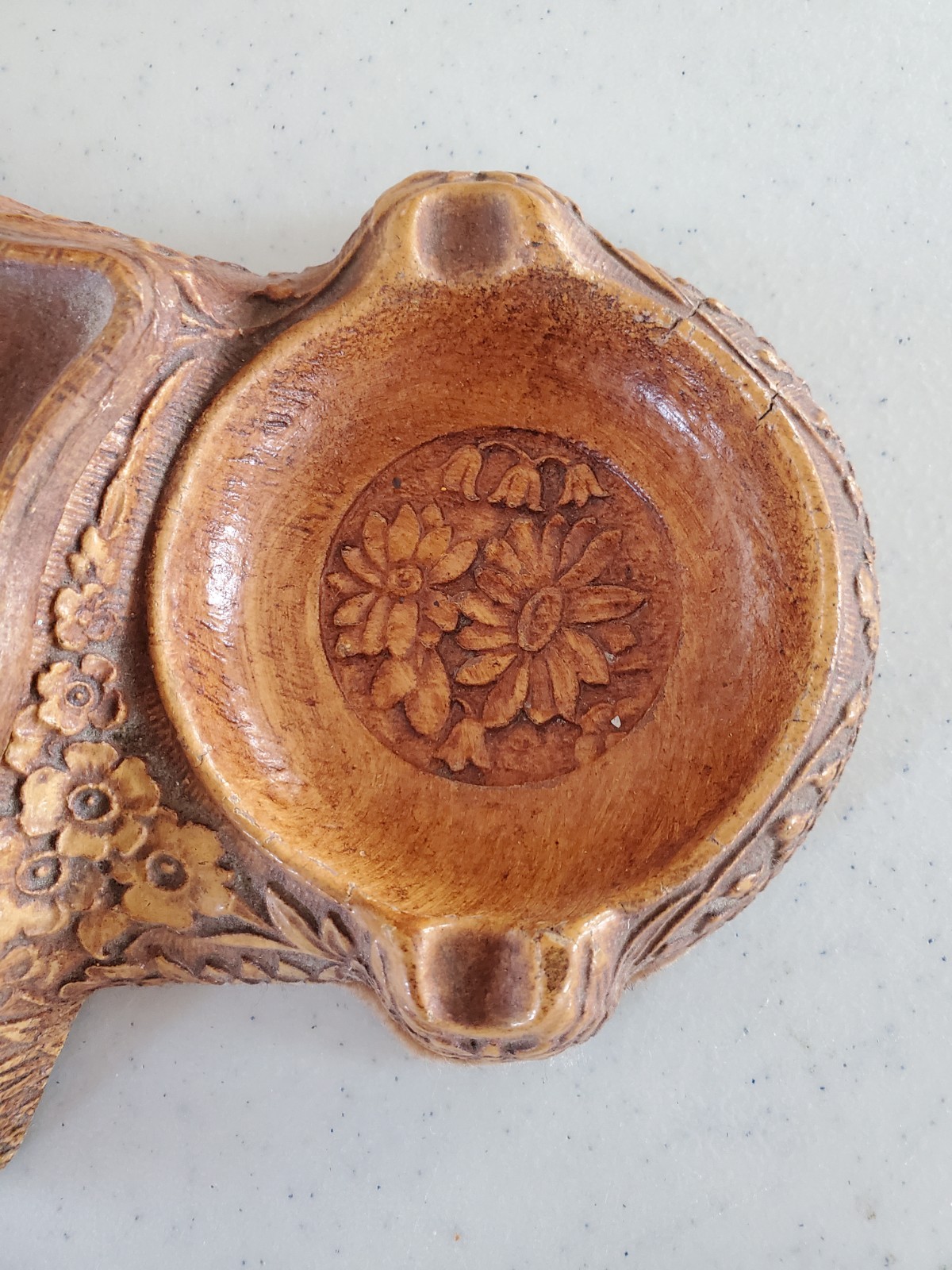 Vintage Syroco Indian & Horse Double Ashtray & Cigarette Box 1930s-40s Rare B5