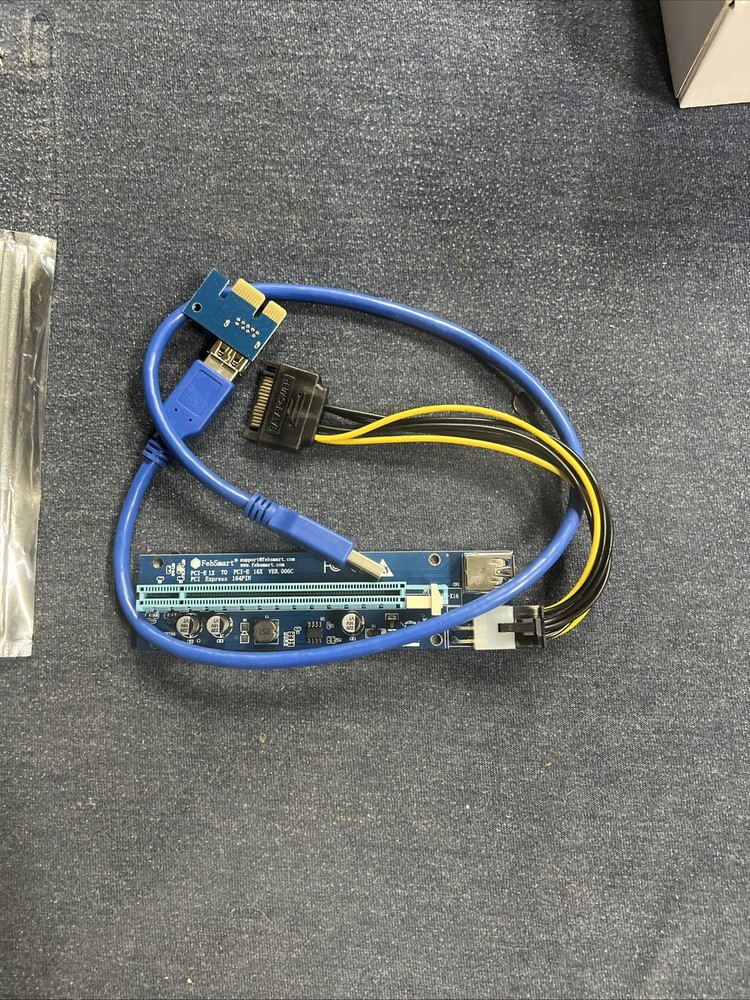 FebSmart PCIe Riser for Crypto Mining Rigs GPU PCIe 16x to PCIe 1x (3-Pack)