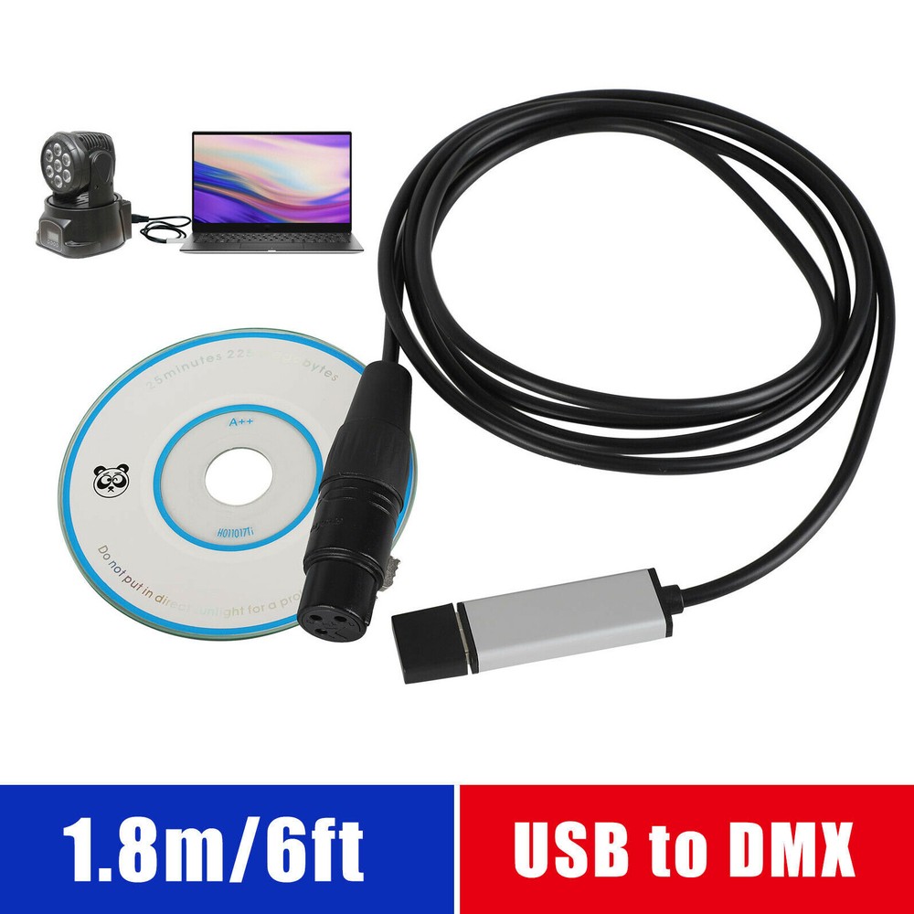 USB to DMX Interface Adapter DMX512 Stage Light Controller Cable For Computer US