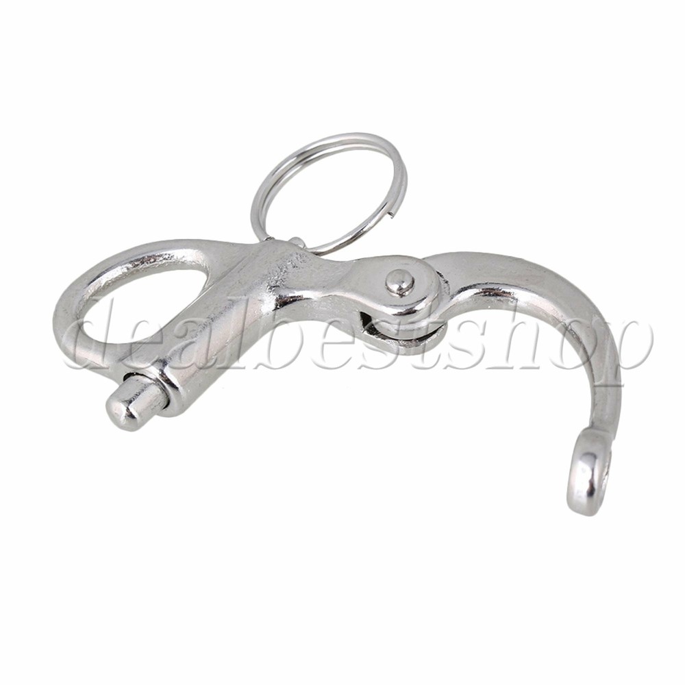 304 Stainless Steel 3.5cm Rigging Sailing Fixed Bail Snap Shackle Hard Silver