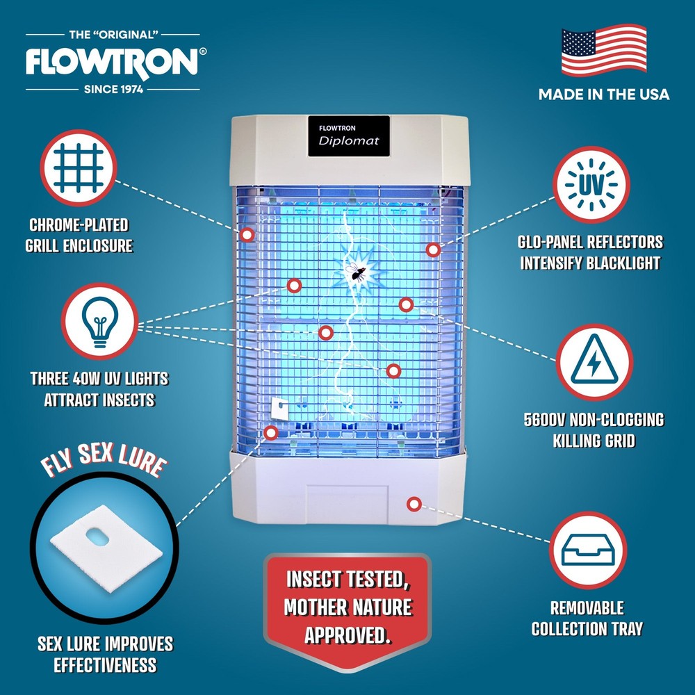 Flowtron Indoor Bug Zapper, 2000 Sq.Ft Coverage & 120W