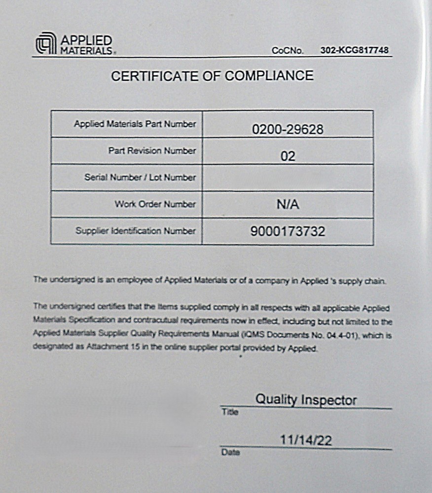 AMAT Applied Materials 0200-29628 Blade Buffer 3PT Left Ti-Doped Effector New
