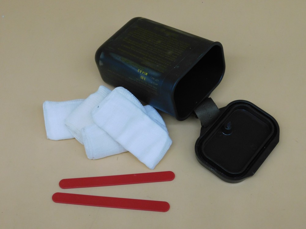 USGI Military Army Decontamination Kit MSA4-3 Plastic Storage Container.