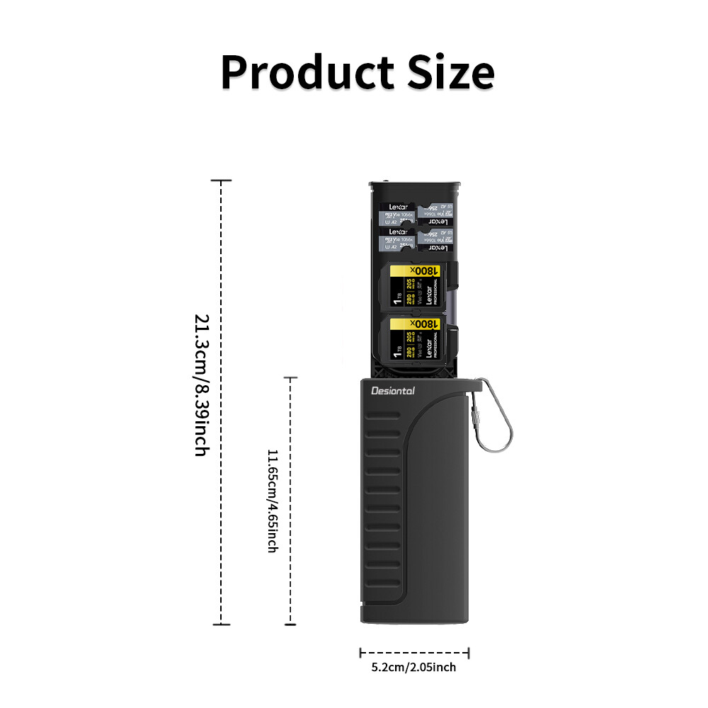 Micro SD Card Reader&Storage Box High Speed for 4 SD 6 TF 2 Nano SIM Cards