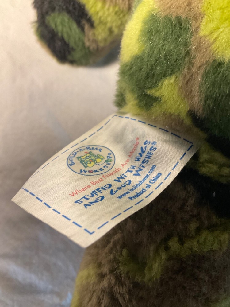 Build a bear camouflage bear plush 15”