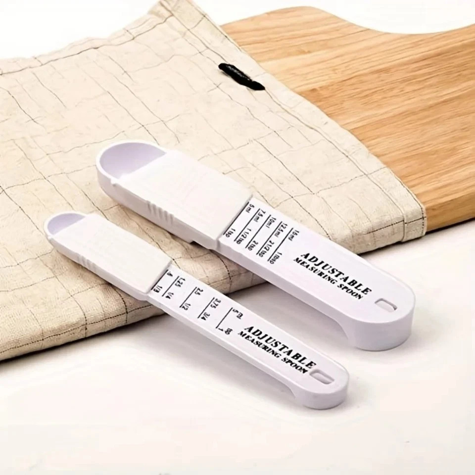 2-Pack Adjustable Measuring Spoon Set Teaspoon Tablespoon Baking Cooking Measure