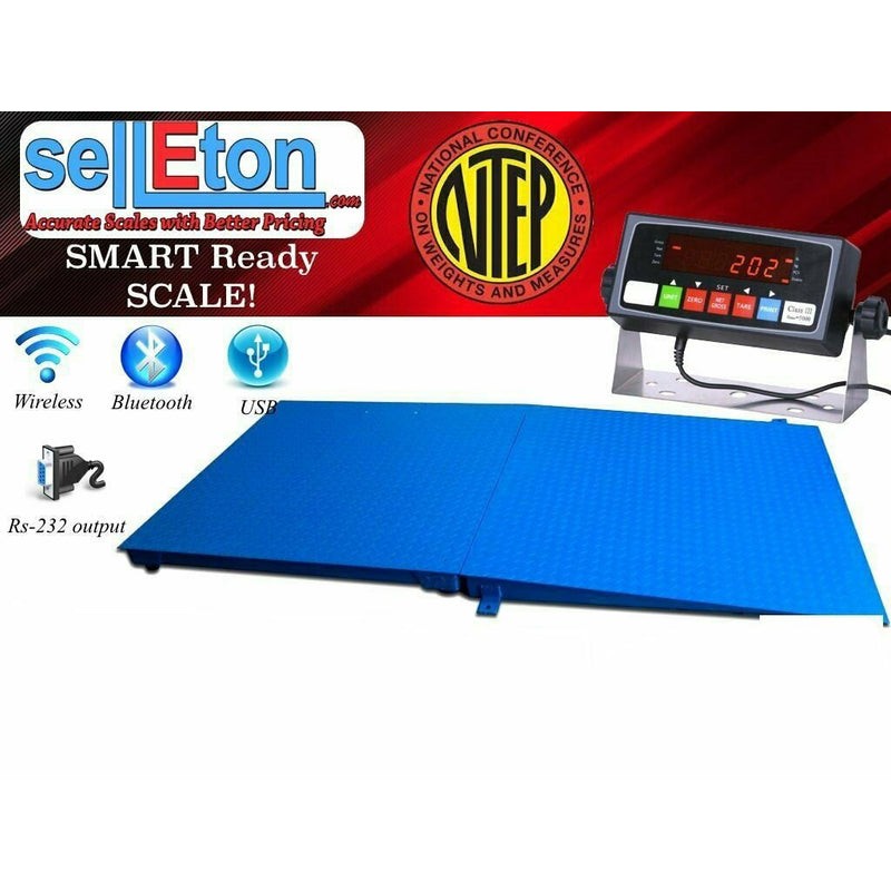 SellEton Blue NTEP Industrial Floor Scale with Ramp